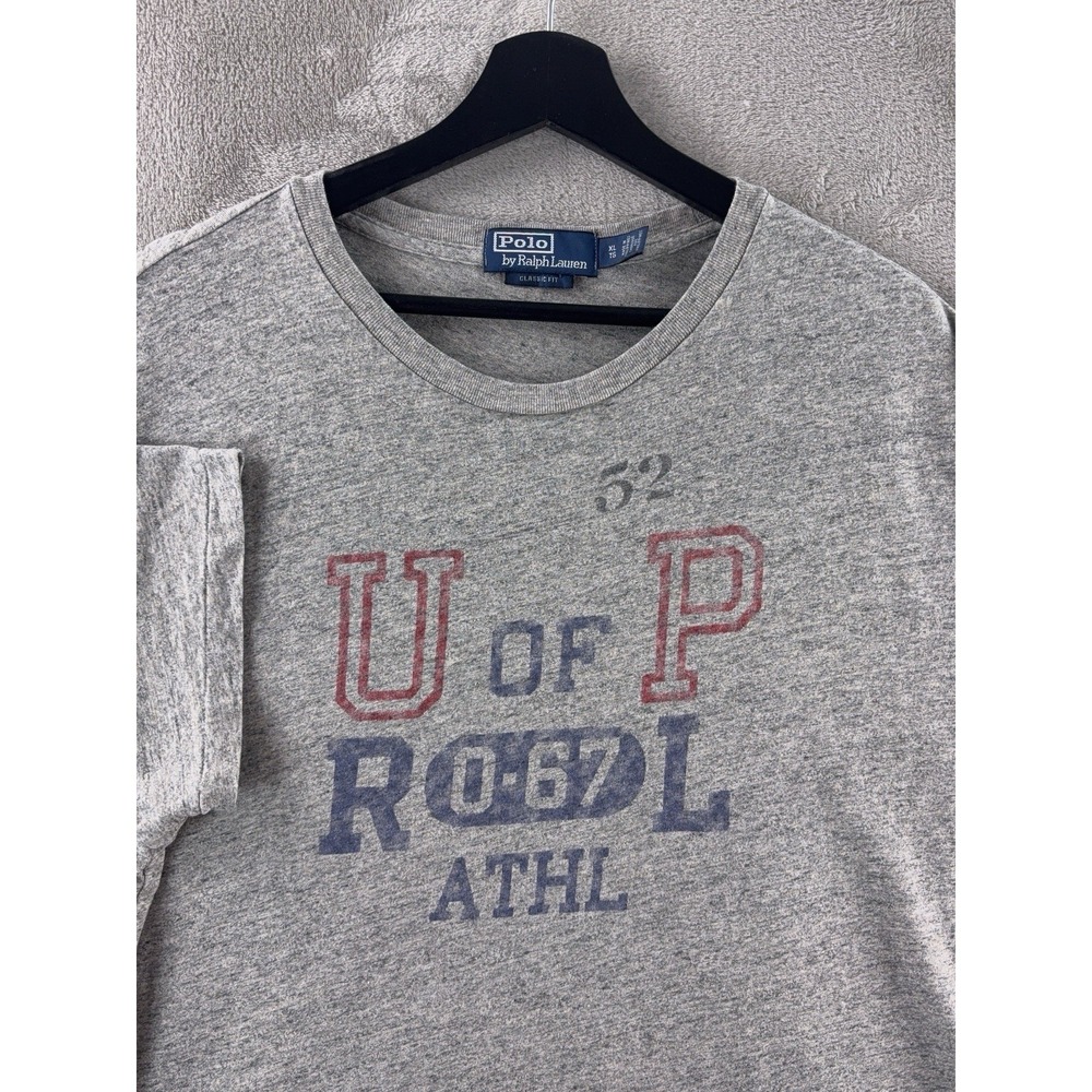 Polo Ralph Lauren T Shirt Mens Size XL Gray Graphic Spell Out Classic Fit - Picture 3 of 9